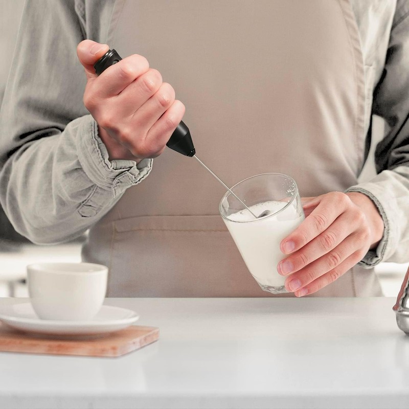 Milchaufschäumer, ideal für Cappuccini, tragbar, leicht, aus ABS und Edelstahl,