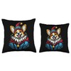 Corgi Jester Cartoon Throw Pillow