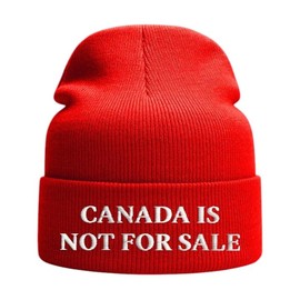 Canada is not for Sale Toque | Premium Warm Knit Beanie with Embroidered Patch | Soft & Cozy Winter Hat for Unisex, Adults, Men & Women | Made in Canada Toque, Canadian Made