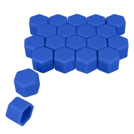 kwmobile Set of 20 Car Wheel Nuts Covers Compatible with 19 mm Wheel Nuts - Bolt Caps Hub Screw Cover - Dark Blue