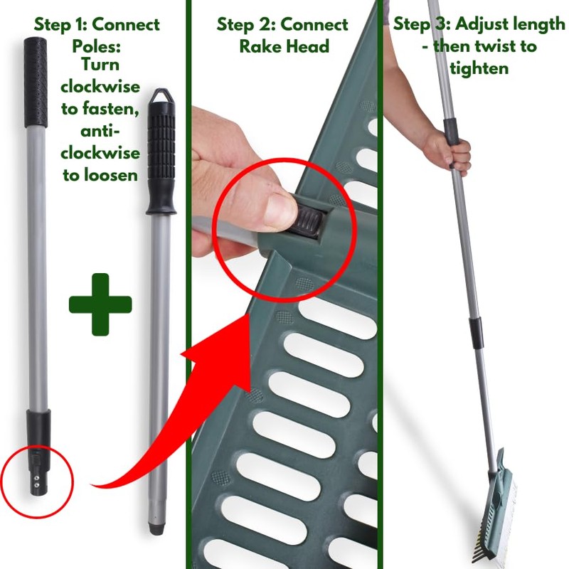 XABBAX Artificial Turf Rake | Extra Length - Heavy Duty
