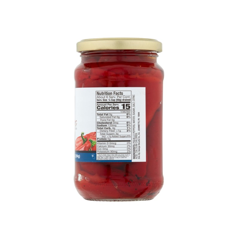 DeLallo Roasted Piquillo Peppers, 12 oz. Jar, (12 Pack), All