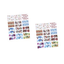 Healeved 64 Sheets Sets Christmas Nail Wraps Strips Nail Art Decals for Women Manicure Stickers for Holiday Decor