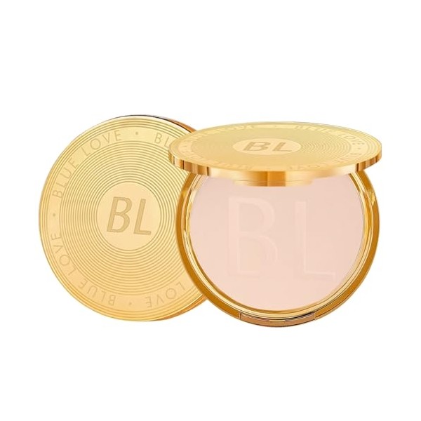 BLUE LOVE Pressed Powder Foundation - Lightweight, Oil-Free Compact Makeup,