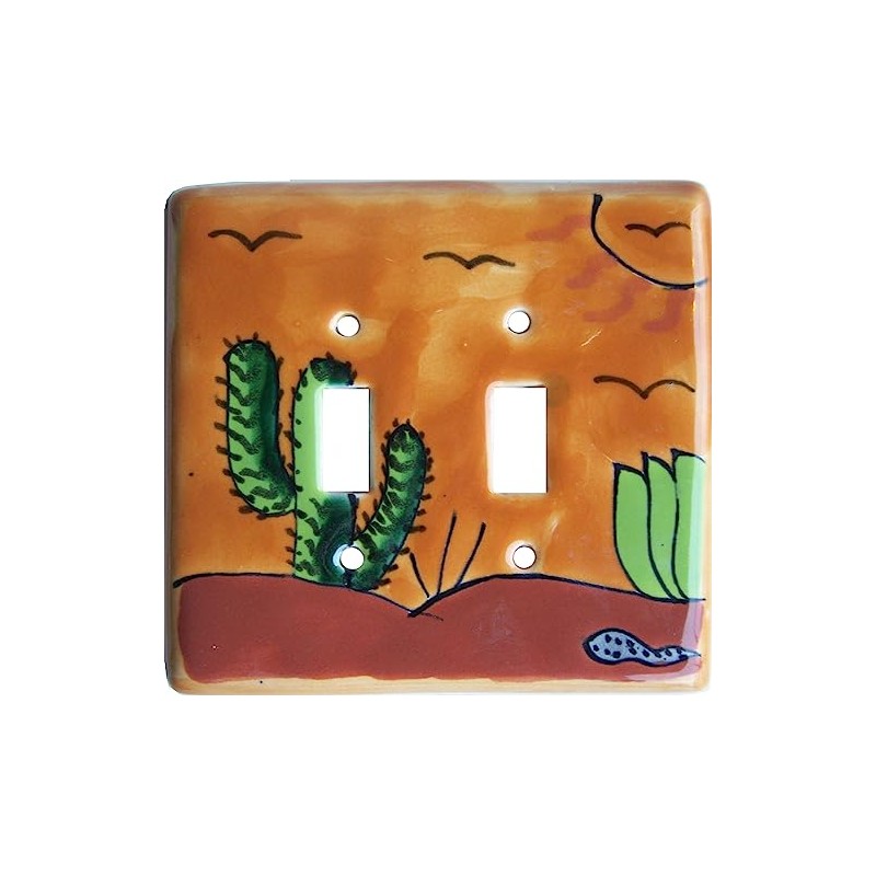 Desert Talavera Ceramic Double Toggle Switch Plate