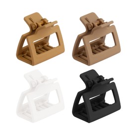 Bojueshaw 4Pcs Mini Hair Claw Clips,Matte Non-Slip Square Clips for Women & Girls,Elegant Hold Hair Clips for Fine Medium Thick Hair