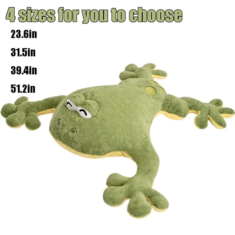 Huniupore Large Frog Stuffed Animal Green Frog Plush Toy Frog