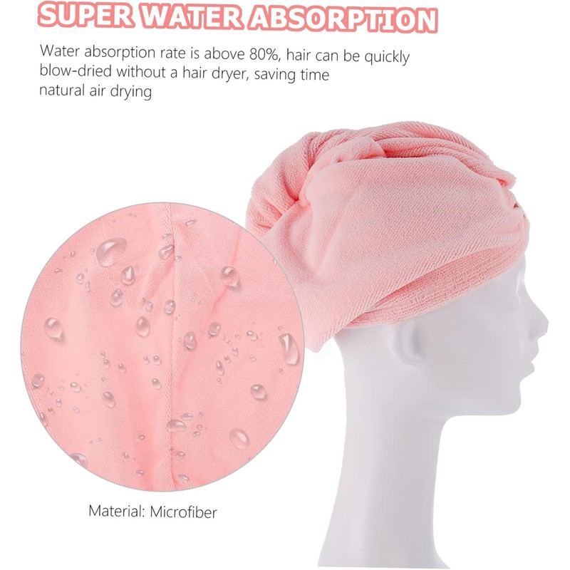 Ipetboom Toalla de Microfibra para Cabello Rosa Alta Absorción y