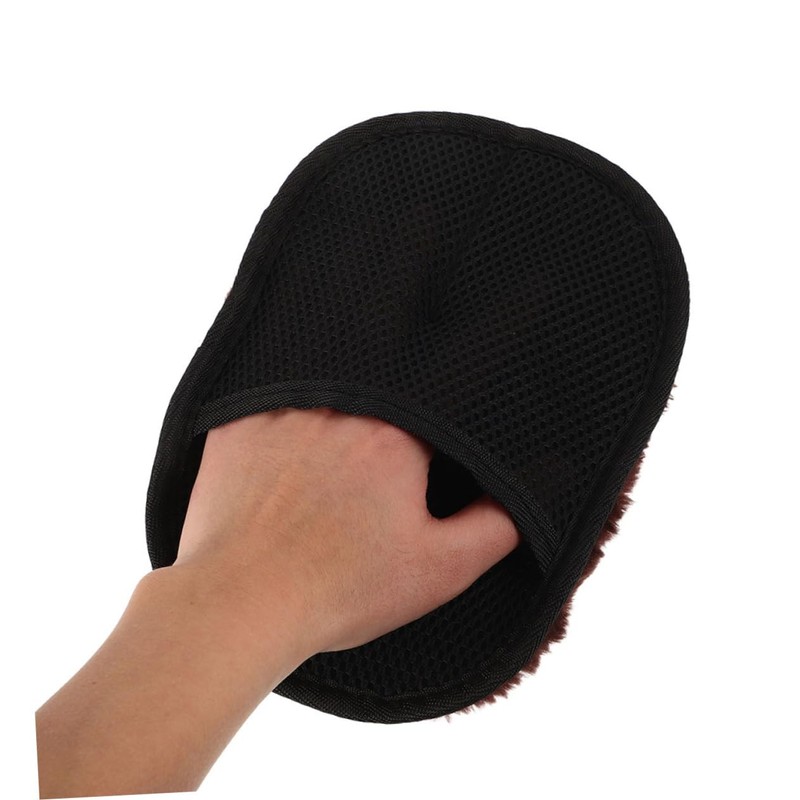 Healeved 5pcs Faux Wool Polishing Mitts for Leather Shoes Ergonomic