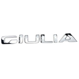 3D Letter Metal Trunk Giulia Silver Logo, for Alfa Romeo Giulia Full Series Trunk Badge Tailgate Letter Sticker Logo Giulia Exterior Accessories