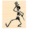 P121 Dancing Skeleton with top hat Rubber Stamp