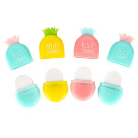 12 Pcs Cute Pencil Eraser,Colorful Pineapple Shape Eraser with Cover, Fruit Themed Pencil Rubber Erasers for Kids School Office Supply Stationery