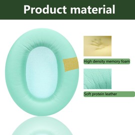 ACCIUK Replacement Ear Pads, Compatible with Edifier W820NB Headphones. New Soft Protein Leather Combined with high-Density Memory Foam, 1 Pair of Replacement Ear Pads (Turquoise)