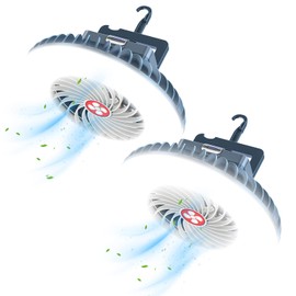 Portable Camping Fan with LED Lantern XTAUTO USB Rechargeable Waterproof Tent Fan with Hanging Hook Magnet Survival Kits for Indoor Outdoor Hiking Car Office Desk Outdoor Emergency Power Outage 2-pack | XTAUTO