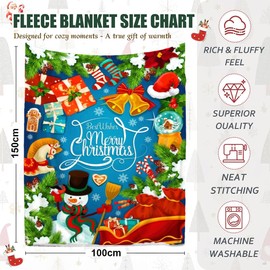 LGQHCE Christmas Blanket, Christmas Throws for Sofa, Ultra Soft Warm Winter Christmas Snowmen Throw Blanket, 100 * 150CM Cozy for Couch Sofa Bedroom Festive Holiday Decoration Gift