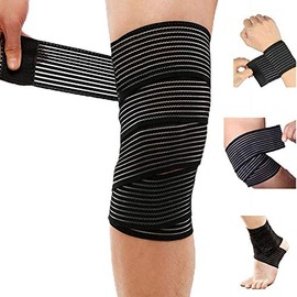 Extra Long Elastic Compression Knee Brace Wrap for patellar tendon support strap for Plantar Fasciitis, Stabilising Ligaments, Joint Pain, Swelling Sprains, Squat, Basketball, Running, Tennis