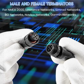 sevencow for Nmea 2000 Male and Female Resistor Terminators for Garmin,Lowrance, Simrad, B&G, Navico Networks Nmea 2K Terminators Fits M12 5 Pin IP67 Waterproof