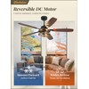 52 Inch Farmhouse Ceiling Fan with Light and Remote, Black