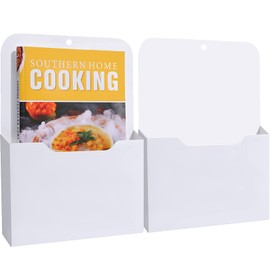 Magnetic File Holder, Magnetic Paper Holder, Pocket Organizer for Refrigerator, File Cabinets, Whiteboard, Magnetic Hanging Wall Magazine File Folder Case for Mail Letter Notebook Planners (2 Pack)