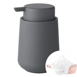 YAUKPH Matte Gray Foaming Hand Soap Dispenser Plastic 11 oz - Modern Minimalist Style for Bathroom & Kitchen Countertop Refillable