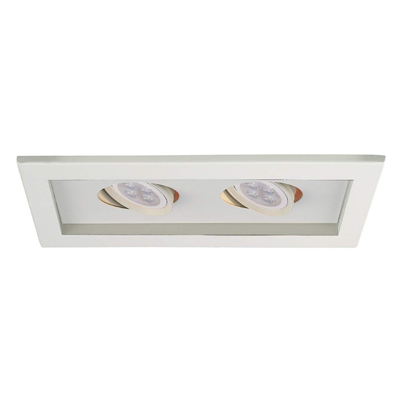 WAC Low Voltage Multiples Recessed Two Light Trim in White