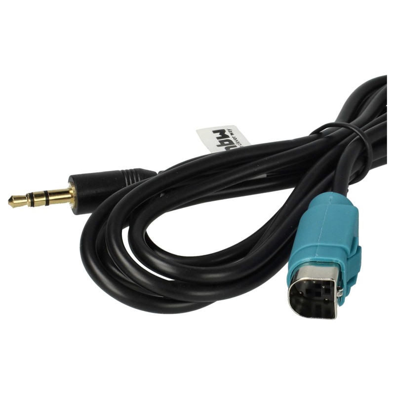 vhbw AUX Audio Adapter Cable Car Radio (120 cm) Compatible