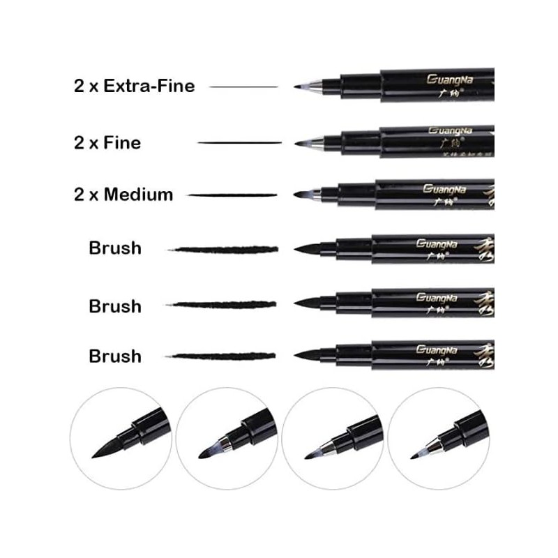 O-Kinee Calligraphy Pens - Pack of 9 Calligraphy Ballpoint Pens