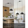 Otmilance Black Pendant Lights Kitchen Island 2-Light, Black Dome Pendant