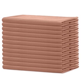 Sweet Needle 12 Pack 100% Cotton Oversized Napkins 45 x 45 cm, Peach, Heavy Fabric for Everyday Use with Mitered Corners