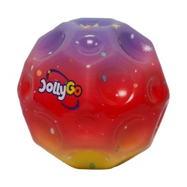 JollyGo Rainbow Moonball, Jumpball, 9.5 cm, Large Moon Ball, A Popping Sound, High Jumping Rubber Ball, Spaceball, Big Bouncing Balls, Moonball, Gift for Children, XXL, Easy to Grip (Jolly Ball)