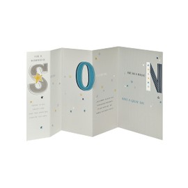 UK Greetings Birthday Card for Son - Special Fold Design, black|red|green|beige, 149mm x 229mm