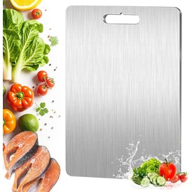 11.8x7.87 Inch 316 Stainless Steel Cutting Board, Non-Slip Double Sided Chopping Board, Dishwasher Safe, Scratch Resistant, Easy to Clean, Durable Hygienic for Meat, Vegetables, and Fruits