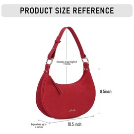 Chinllo Purse Suede Shoulder bag for women, Cute Mini Clutch Zipper Hobo Tote Handbags
