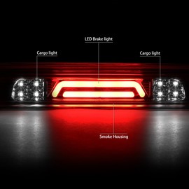 DNA MOTORING 3BL-TTU07-3D-LED-SM Smoked Lens 3D LED High Mount 3rd Third Brake Light [Compatible with 07-21 Tundra]