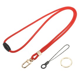 PATIKIL Neck Lanyard Strap for Keys, Adjustable ID Badges Holder Long Keychain Lanyard with Metal Buckle for Men Women Card Wallets, Red