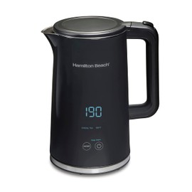 Hamilton Beach Digital Temperature Control Electric Tea Kettle, Hot Water Boiler & Heater 1.7L, 5 Preset Modes + Keep Warm, Fast Boil 1500 Watts, BPA Free, Cool-Touch Exterior, Black (41033)