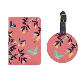 Sara Miller Butterfly Travel Set with Passport Cover and Luggage Tag