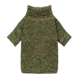 Fitwarm - Suéter de punto de cuello alto para perro, ropa térmica de invierno para perros pequeños, niño y niña, traje de mascota festivo, verde jaspe