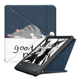 Gylint Kobo Libra 2 2021 Origami Case, The Thinnest and Lightest Leather Smart Cover Case for New Kobo Libra 2 7'' 2021 Release with Auto Wake Sleep Feature Lazy Cat