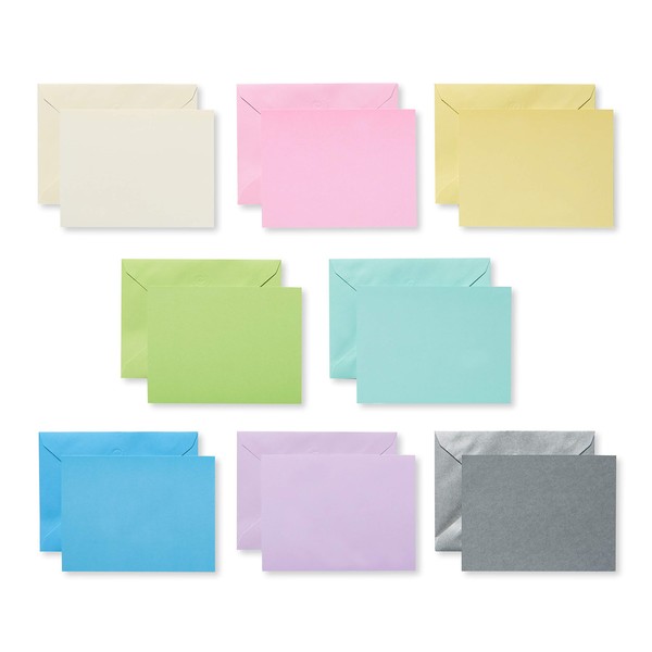 American Greetings Single Panel Blank Cards Bulk with Envelopes, Pastel Colors (100-Count)