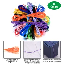 Elastic Cord, Coloured Elastic String, 18 Colors 90 Yards Stretchy String Cord for Bracelets, Necklaces, Jewellry Making, Beading, DIY Sewing Crafting, Elastic Cord String