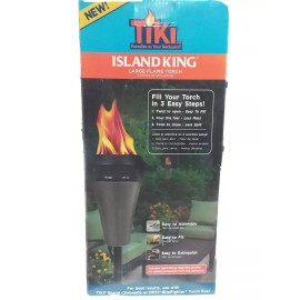 Tiki Brand Island King Large Flame Torch Gunmetal Steel Finish Garden 66-In New