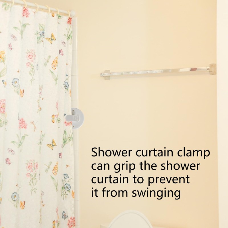 6 Pcs Shower Curtain Clips Self Adhesive Shower Splash Clips