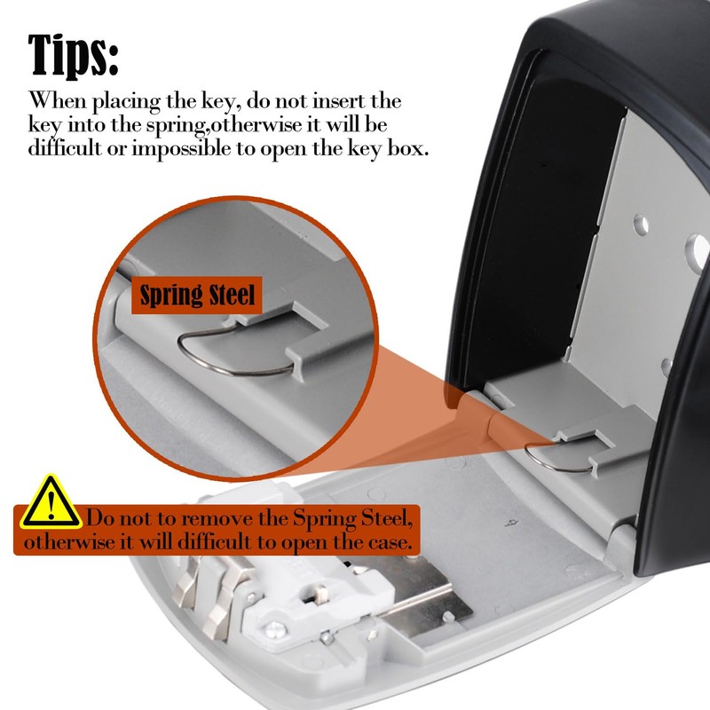 Extra Large Key Storage Security Lock,V-Resourcing Re-settable 4 Digit Combination