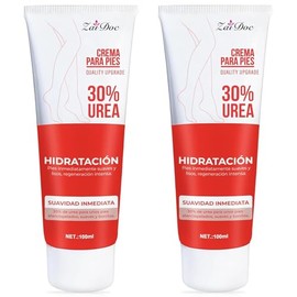 Paquete de 2 crema de urea al 30 por ciento para pies, crema de pies y manos de máxima fuerza con ácido hialurónico, aloe vera para hidrataciones prof