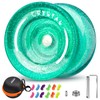MAGICYOYO K2 Crystal Green Glitter Clear Yoyo, Finger Spin Trick