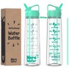 More Water Bottle With Straw, Motivational Time Markings 900ml -