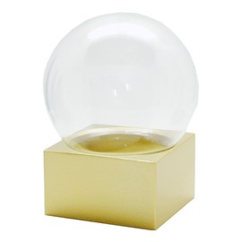 Snowglobe for You 40070 DIY Snow Globe Do It Yourself with Glass Ball and Polyresin Base Gold Square - 100 mm Diameter