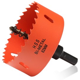 Bi-Metal Hole Saw 82 mm, Hole Drill Bit for Wood and Metal, Bi-Metal Round Drill Bit with 35 mm Cutting Depth for Steel, Cast Iron, Aluminium, Drywall, Plywood and Acrylic
