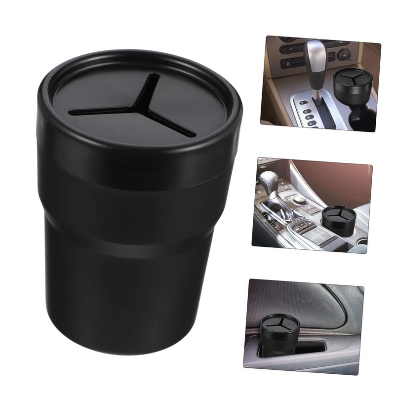 GRIRIW 2pcs Car Trash Can with Lid Cup Shape Mini